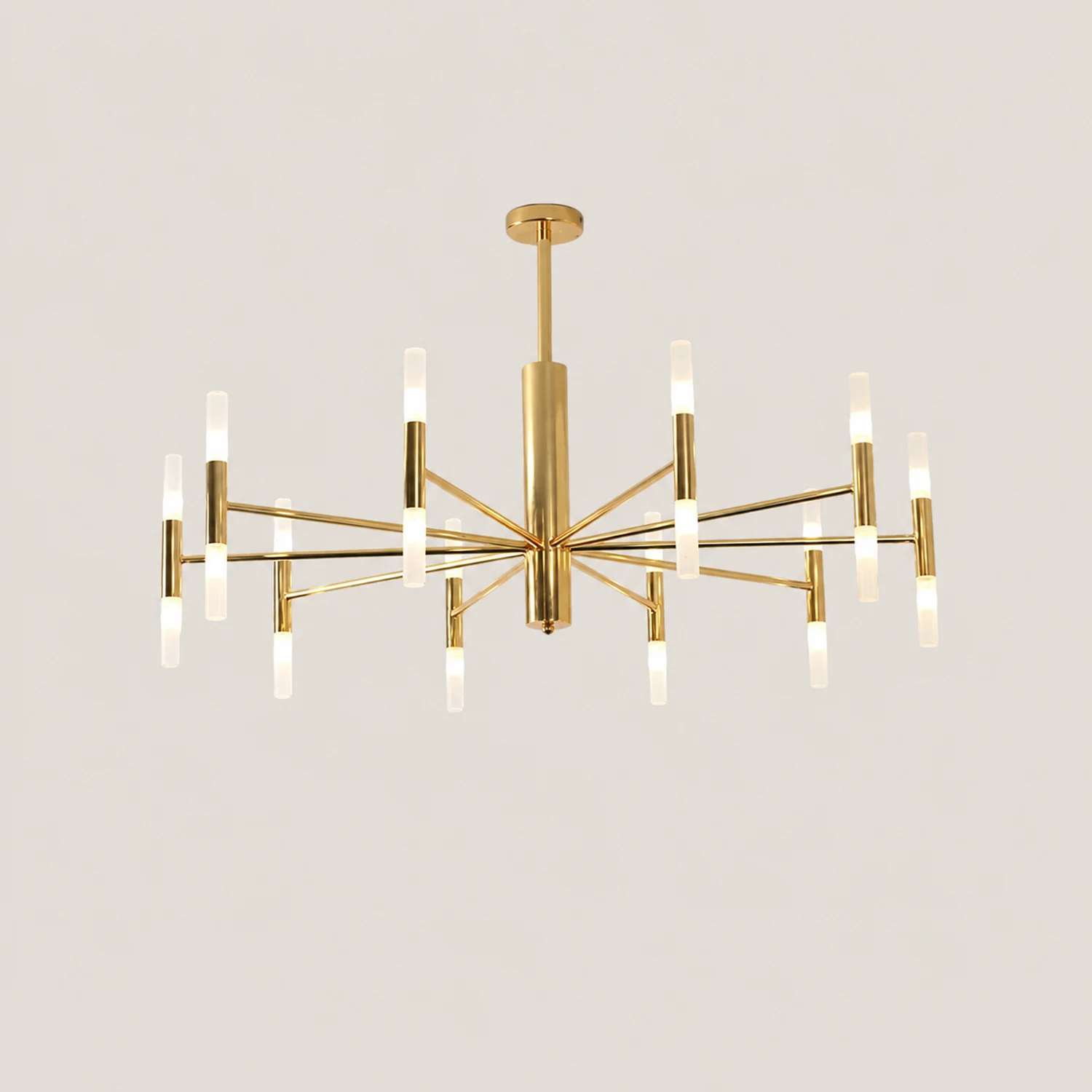 Marilyn Modern Cylindrical Metal Chandelier, Gold - Lumpaz