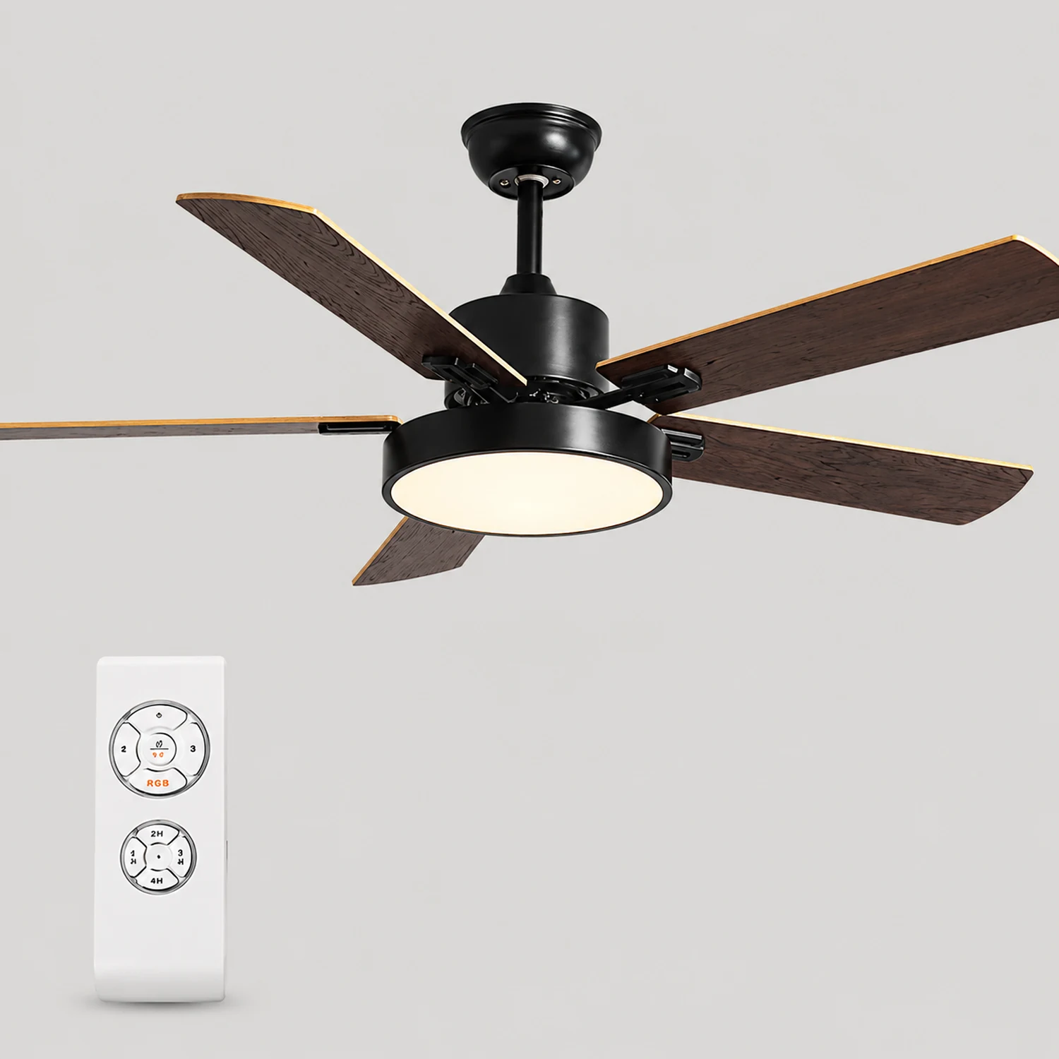 Morandi 5-Blade Ceiling Fan with Light, 4 Color - Lumpaz