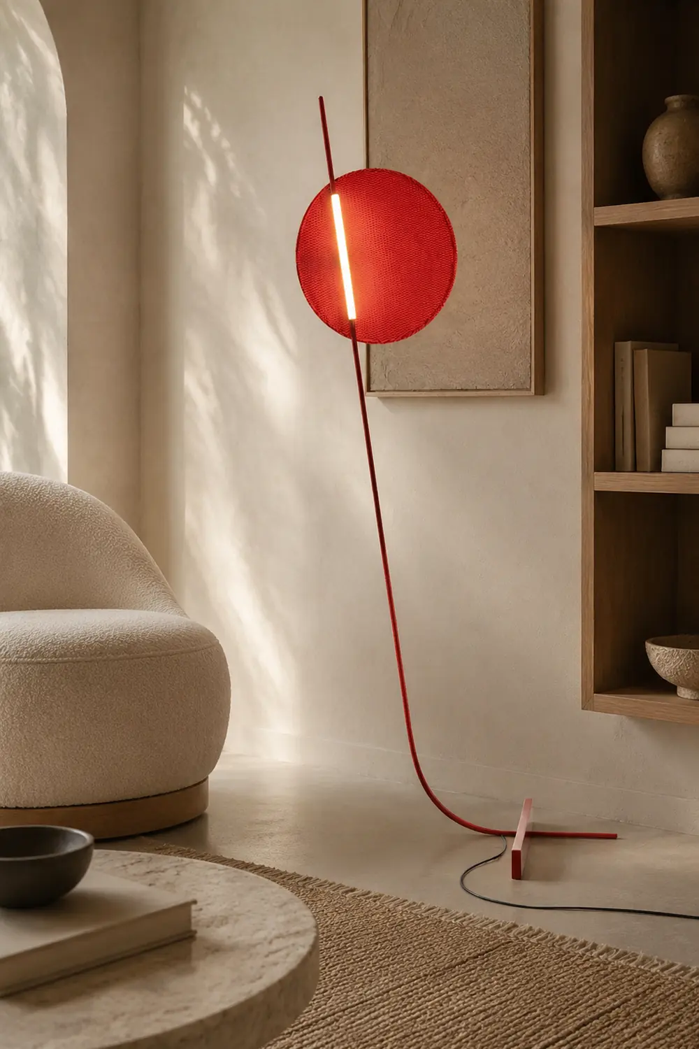 Elif Floor Lamp Blood Moon Postmodern, Metal, Red, Bedroom - Lumpaz