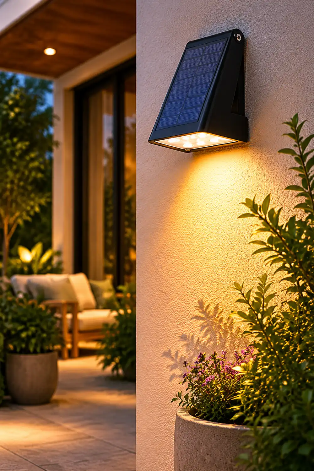 90° Adjustable Intelligent LED Waterproof Black Modern Solar Wall Lights - Lumpaz
