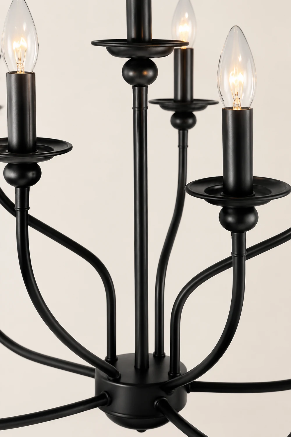 Silva Modern LED Chandelier Black Metal Bedroom Living Room - Lumpaz