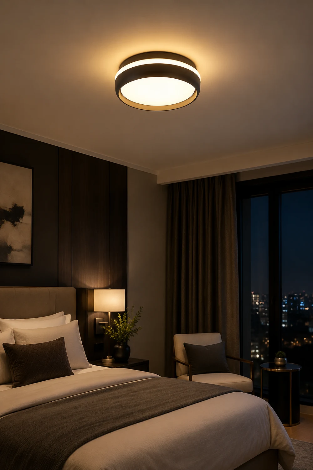 Quinn Flush Mount Ceiling Light Black/White - Lumpaz