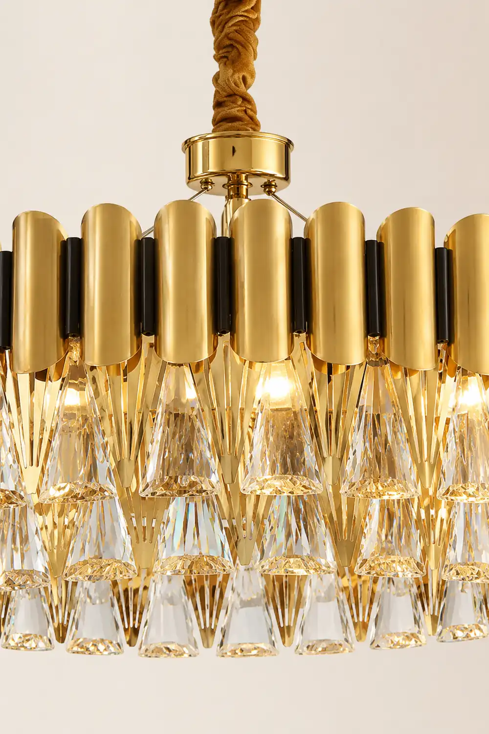 Marilyn Postmodern Nordic Round Gold Crystal Chandelier - Lumpaz