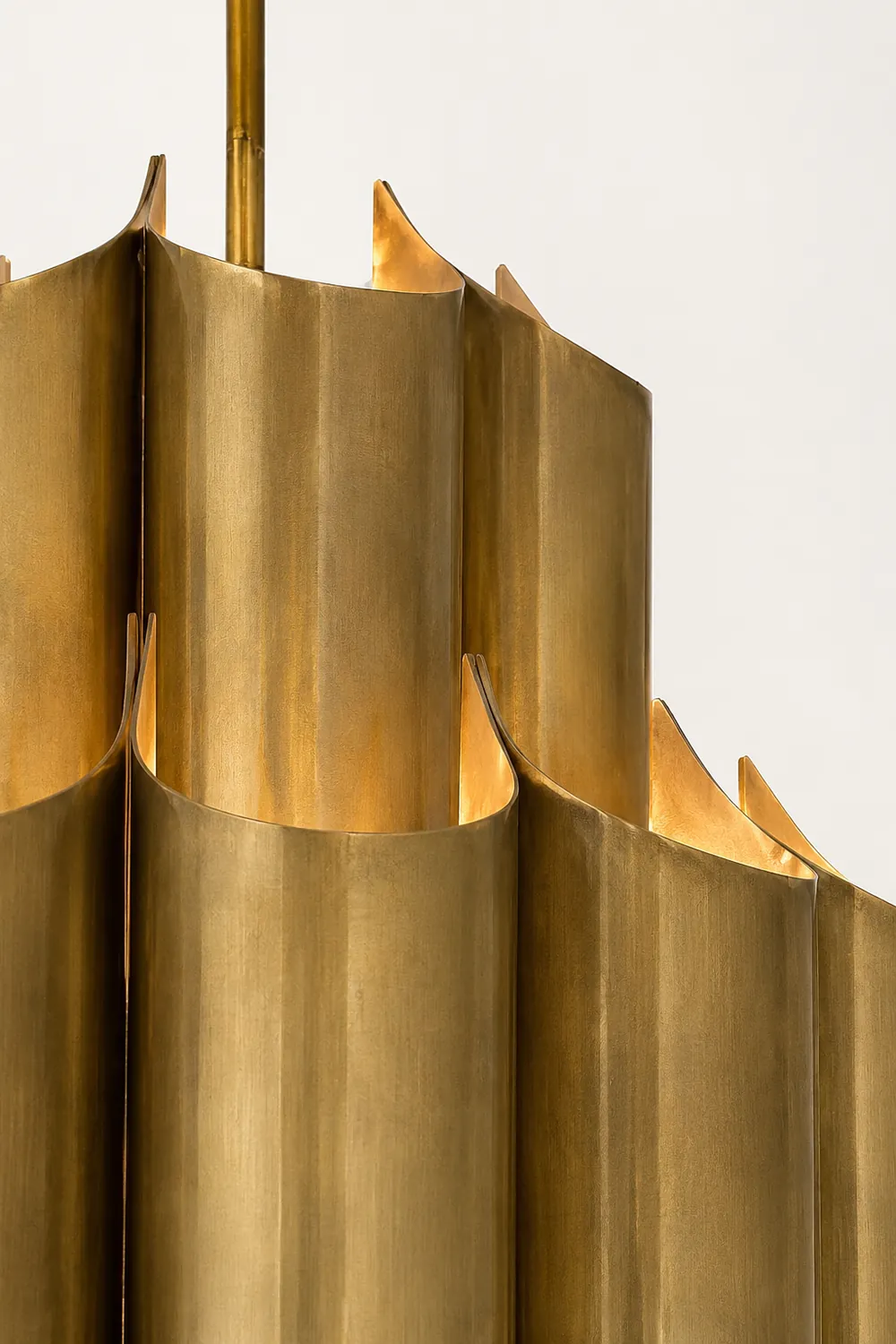 Evette Simple Retro Creative Chandelier Brass Metal Bedroom - Lumpaz