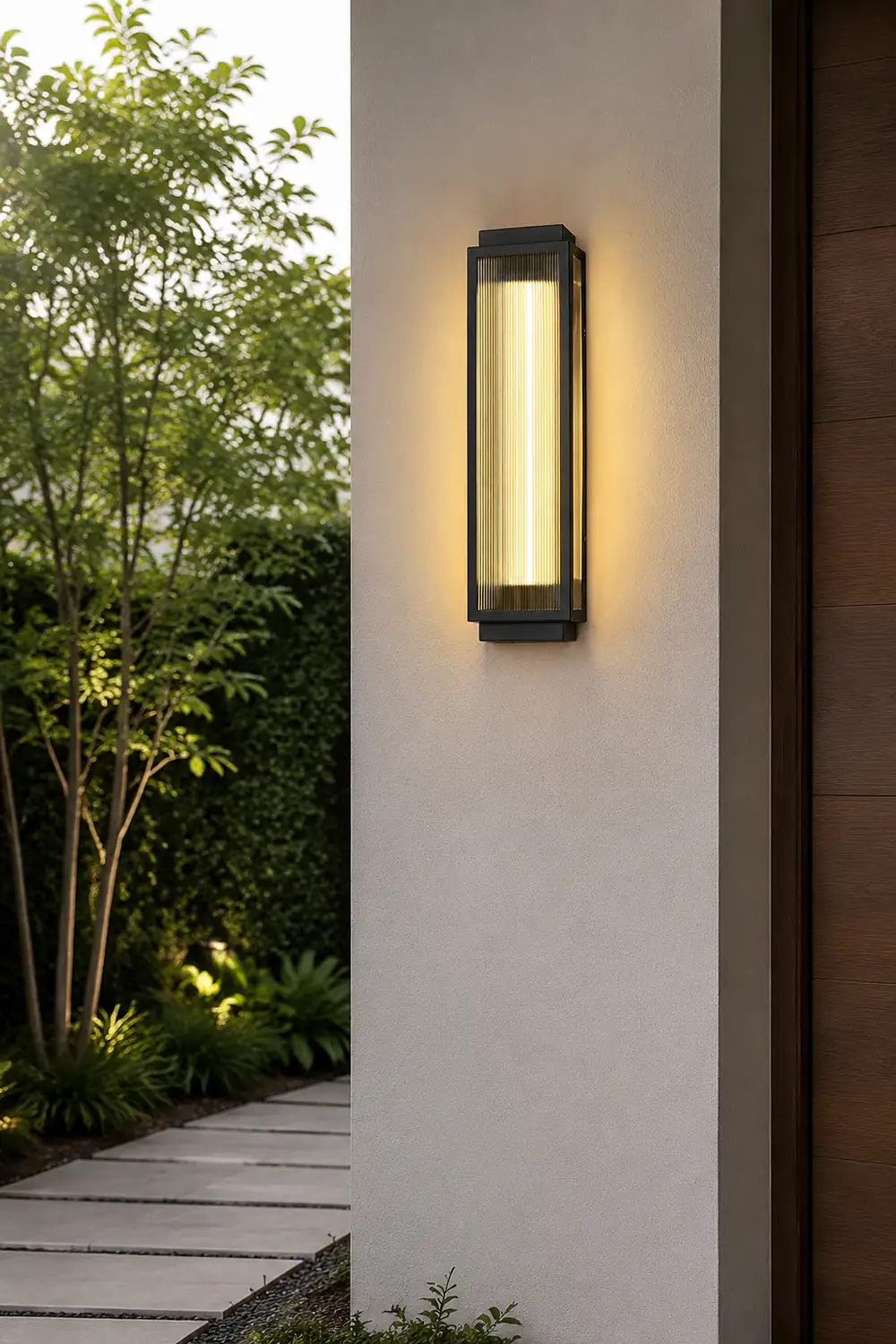 Rectangular Waterproof LED Black Modern Outdoor Wall Light - Lumpaz