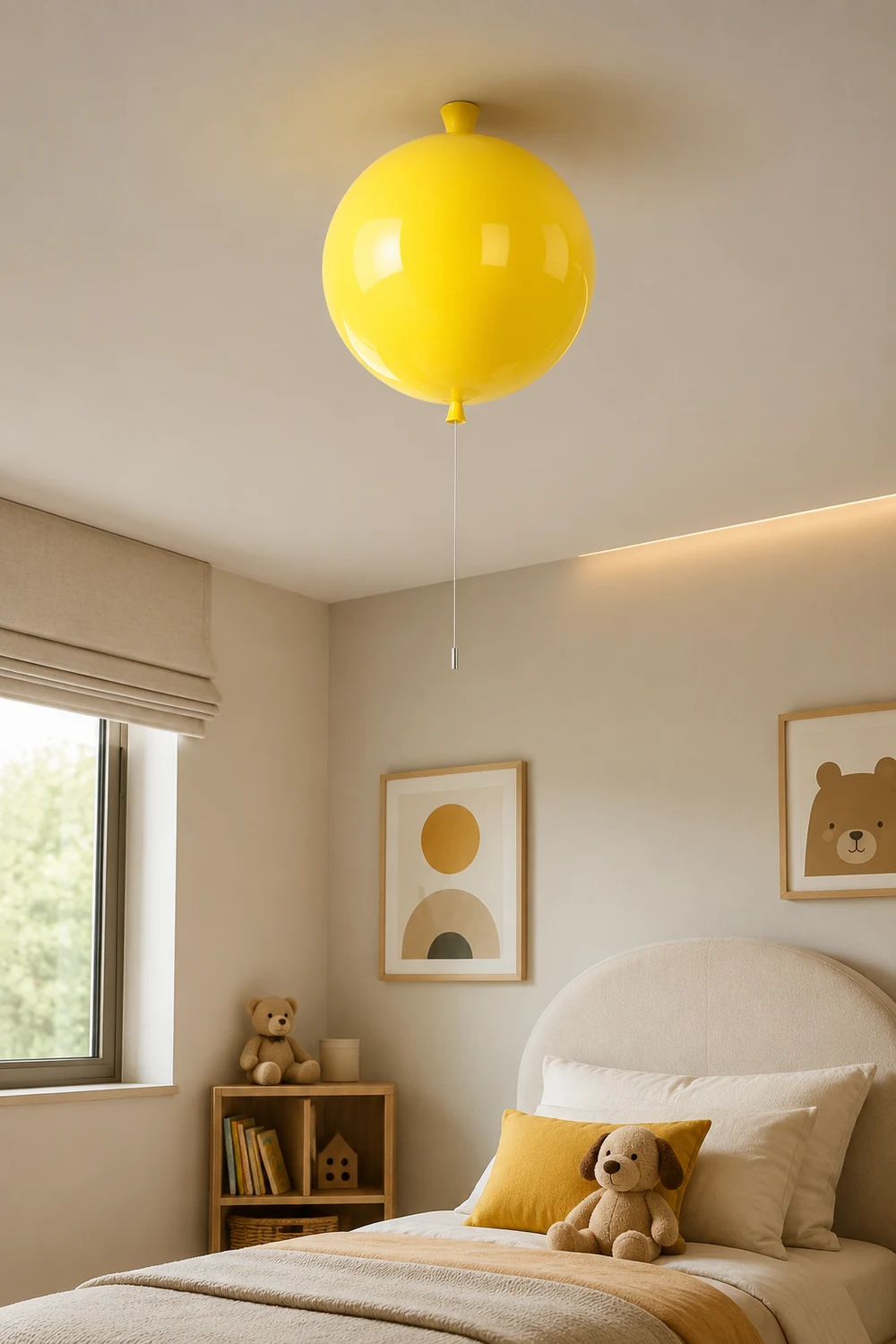 Fateh Glossiness Ceiling Light Balloon Flush Mount Ceiling Light, Bedroom - Lumpaz