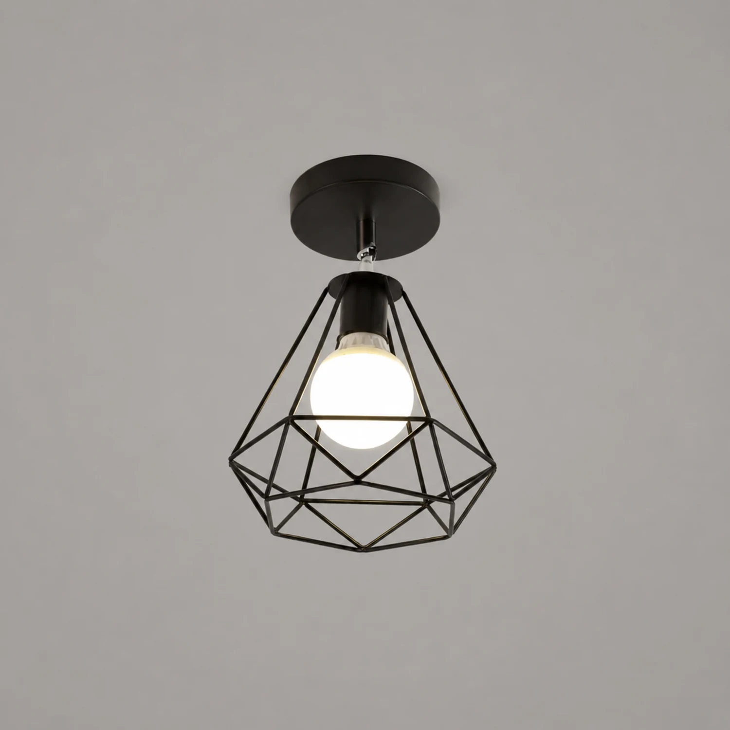 Herbert Modern Nordic Metal LED Flush Mount Ceiling Light, Black/White - Lumpaz