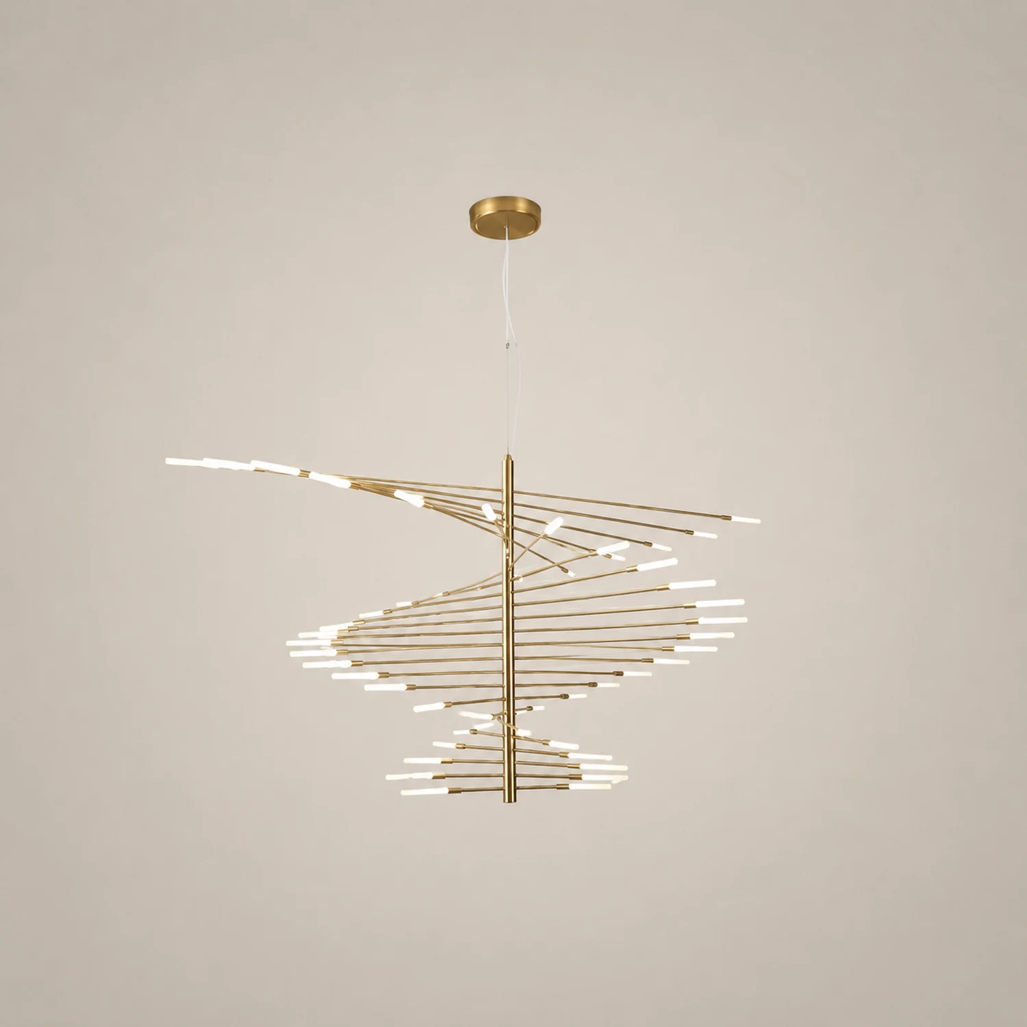 Lowry Modern Chandelier Black/Gold Metal/Acrylic Living Room - Lumpaz