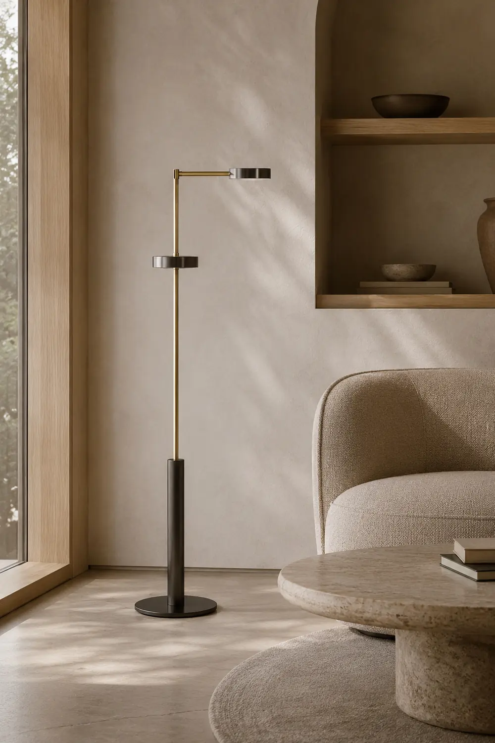 Salgado Modern Minimalist Metal Projector Floor Lamp, Mate Black - Lumpaz