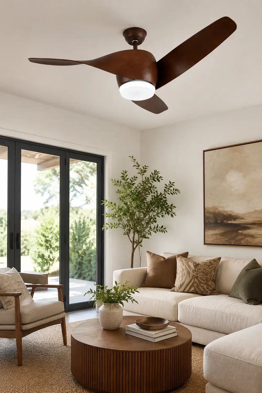 Garner 3-Blade Basic Ceiling Fan with Light, 4 Colors, DIA 52'' - Lumpaz