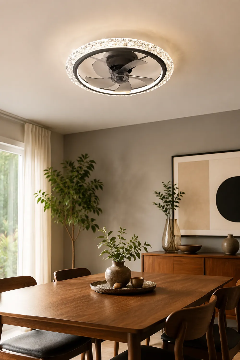 Kirsten 2-Light Ceiling Fan with Light, 2 Color, DIA 20"/24" - Lumpaz