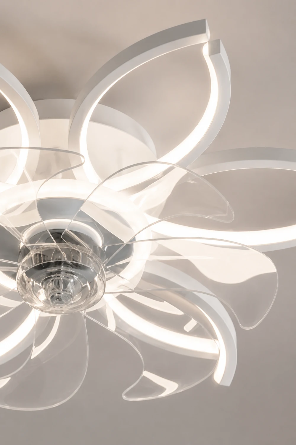 Lacey Ceiling Fan with Light, 4 Style, L 21" Living Room - Lumpaz