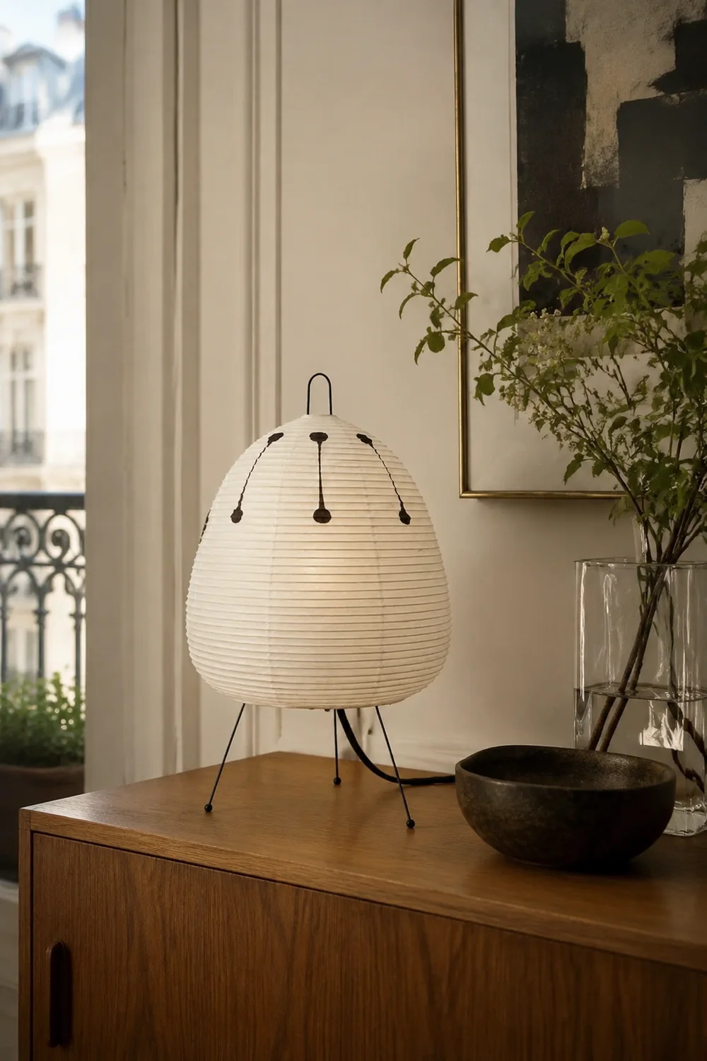 Renée Post Modern Funky Floor Lamp, Artificial Paper/Metal, White - Lumpaz