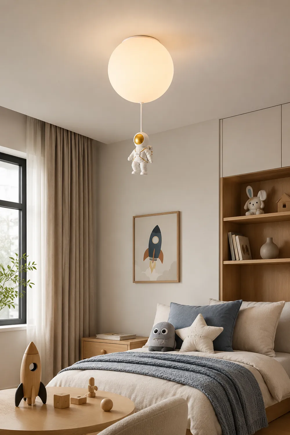 Fateh Astronaut Balloon Flush Mount Ceiling Light 8 Color Bedroom - Lumpaz