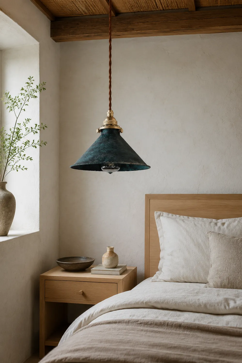 Alessio Vintage LED Rustic Pendant Light Metal Blue Kitchen Balcony - Lumpaz