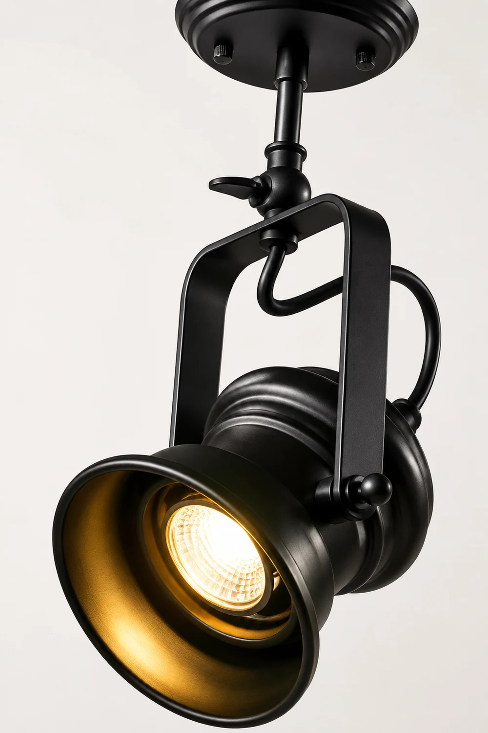 Alessio Industrial Style Rotatable Semi-Flush Mount Ceiling Light - Lumpaz