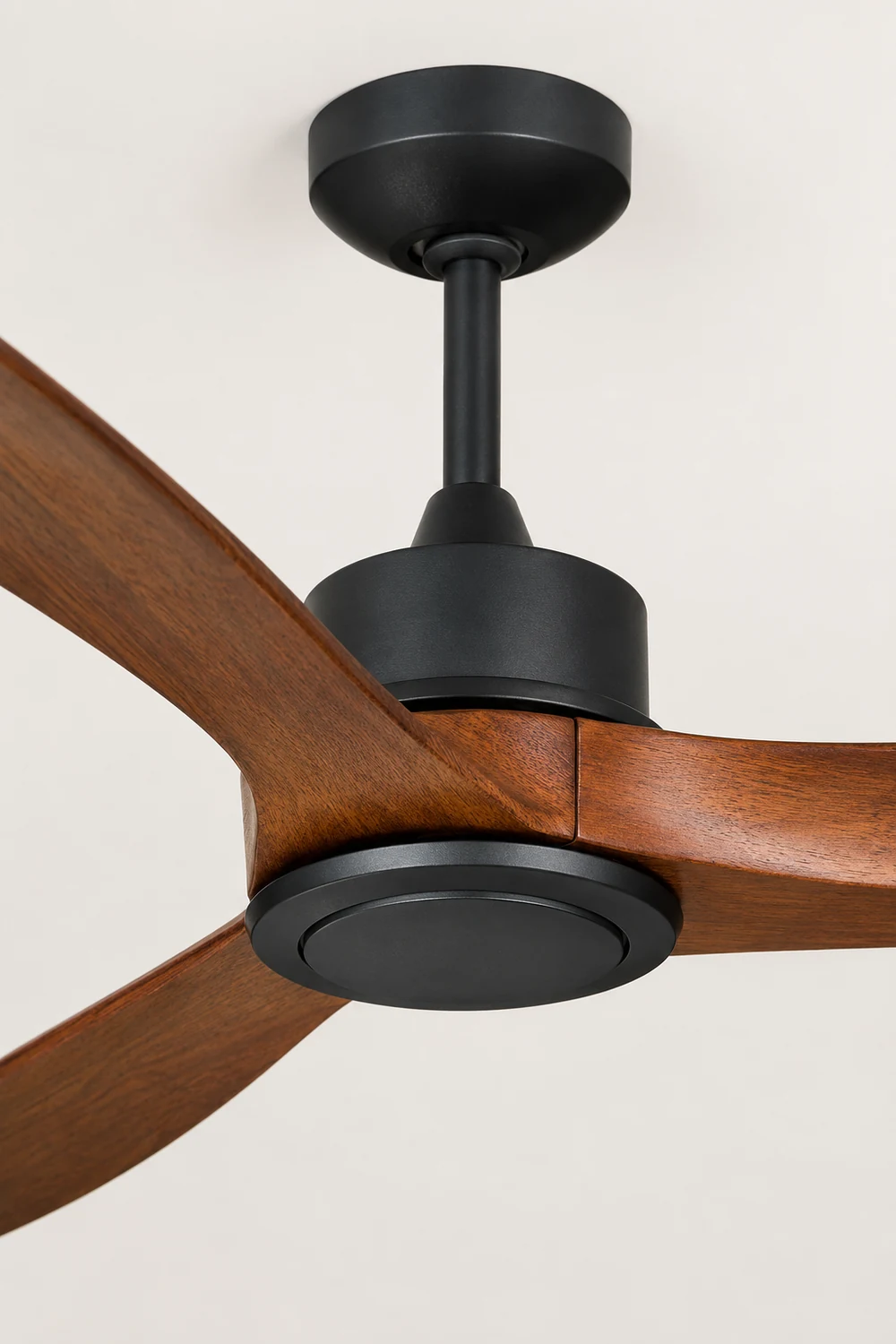Haydn 3-Blade Black DC Ceiling Fan, Metal & Wood, Summer, 52'' - Lumpaz
