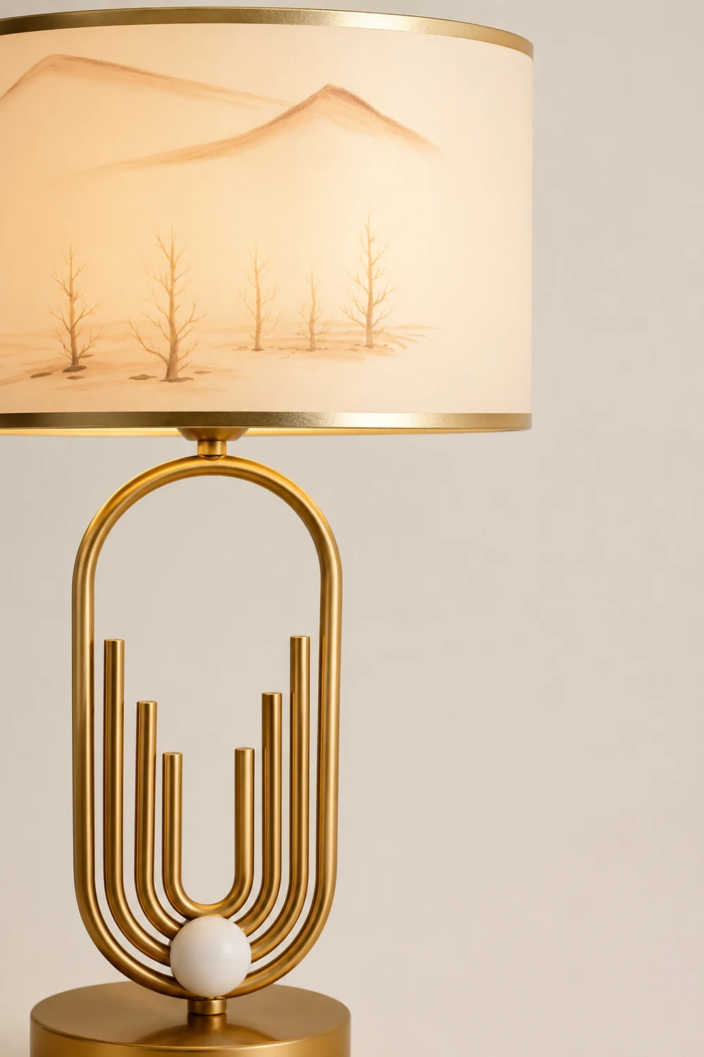 Sano Table/Floor Lamp Landscape, Metal/Fabric, Bedroom - Lumpaz