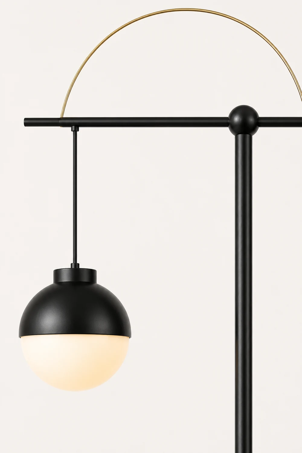 Valentina Modern Nordic Curved Bubble Metal/Glass Floor lamp, Black - Lumpaz