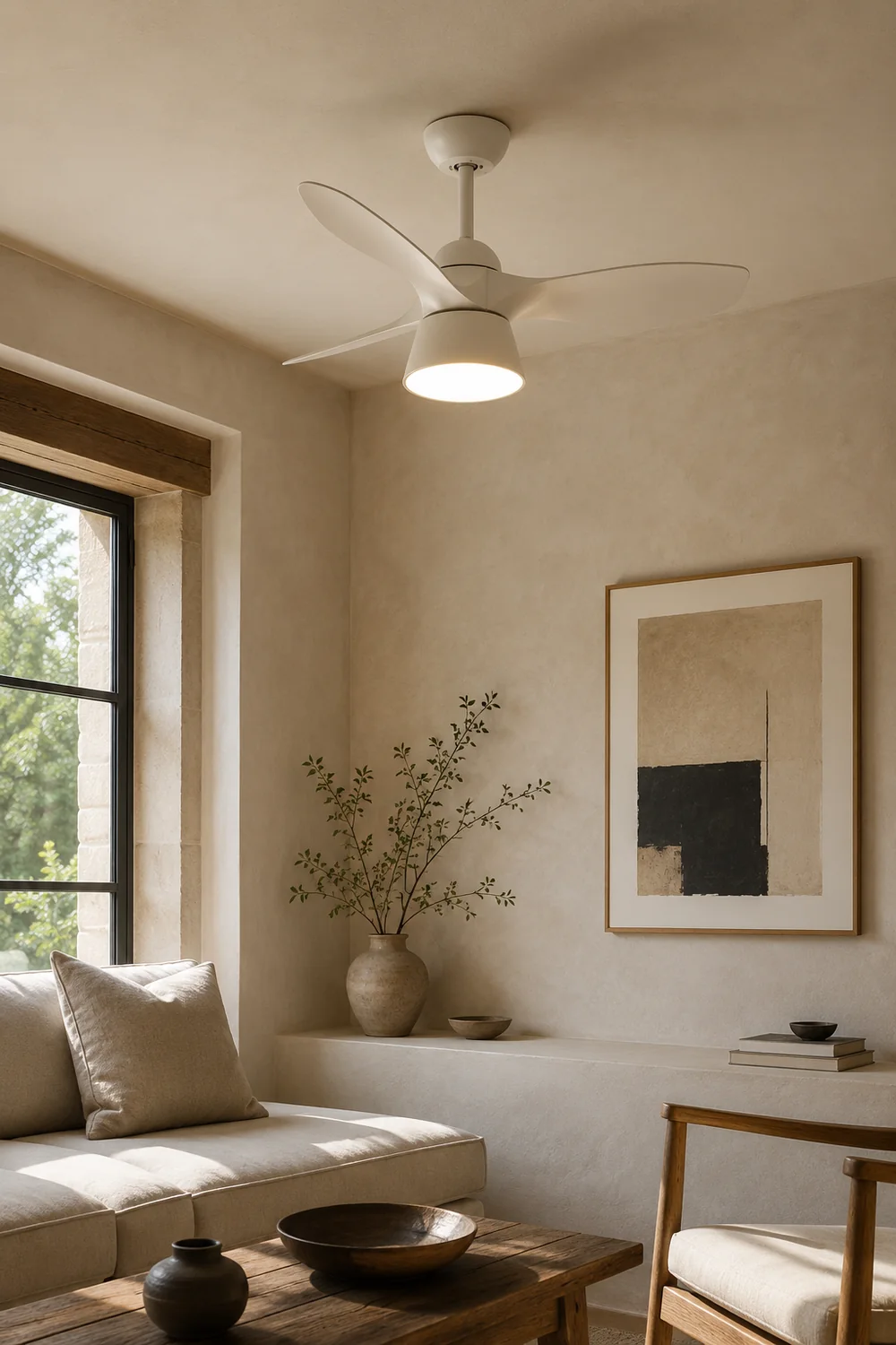 Walters Ceiling Fan with Light, 3 Color, L 33" - Lumpaz