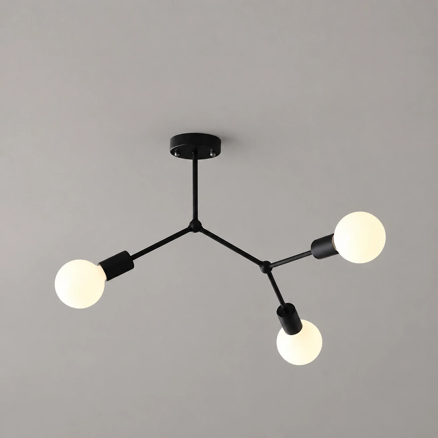 Valentina Industrial Bubbles Chandelier, Black/White/Gold - Lumpaz