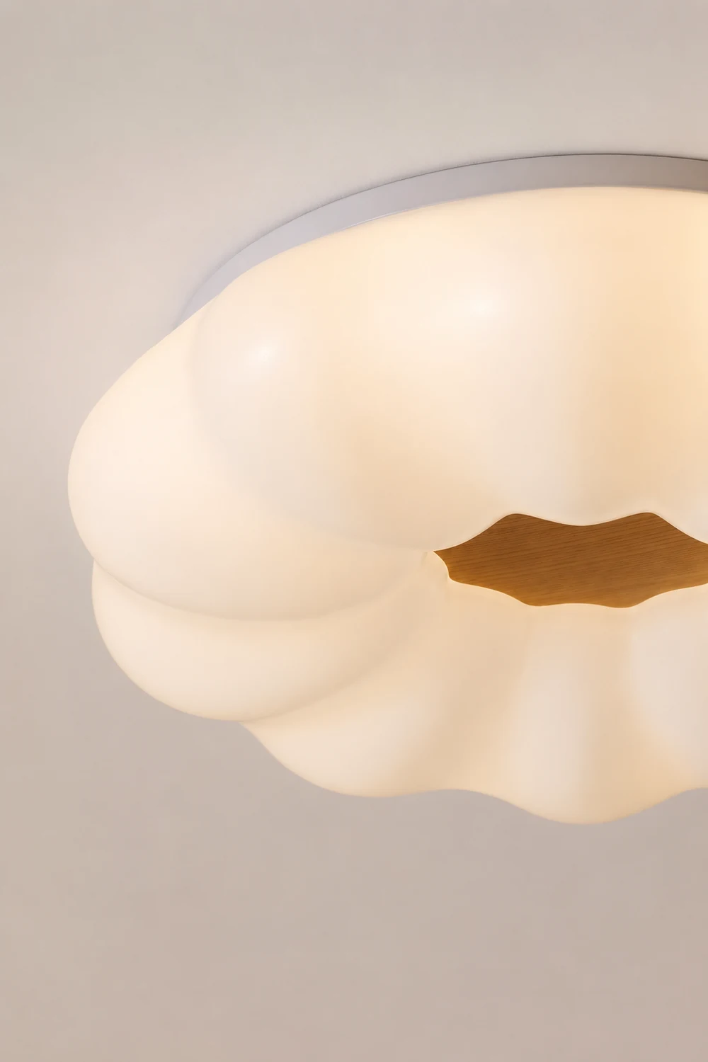 Ozawa Flush Mount Ceiling Light Dimmable, Wooden - Lumpaz