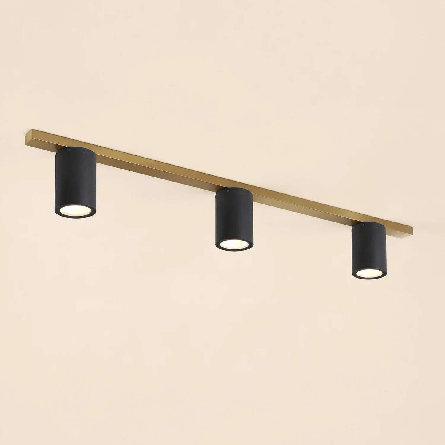 Orr Modern Black Cylindrical Flush Mount Ceiling Light, Metal/Glass - Lumpaz
