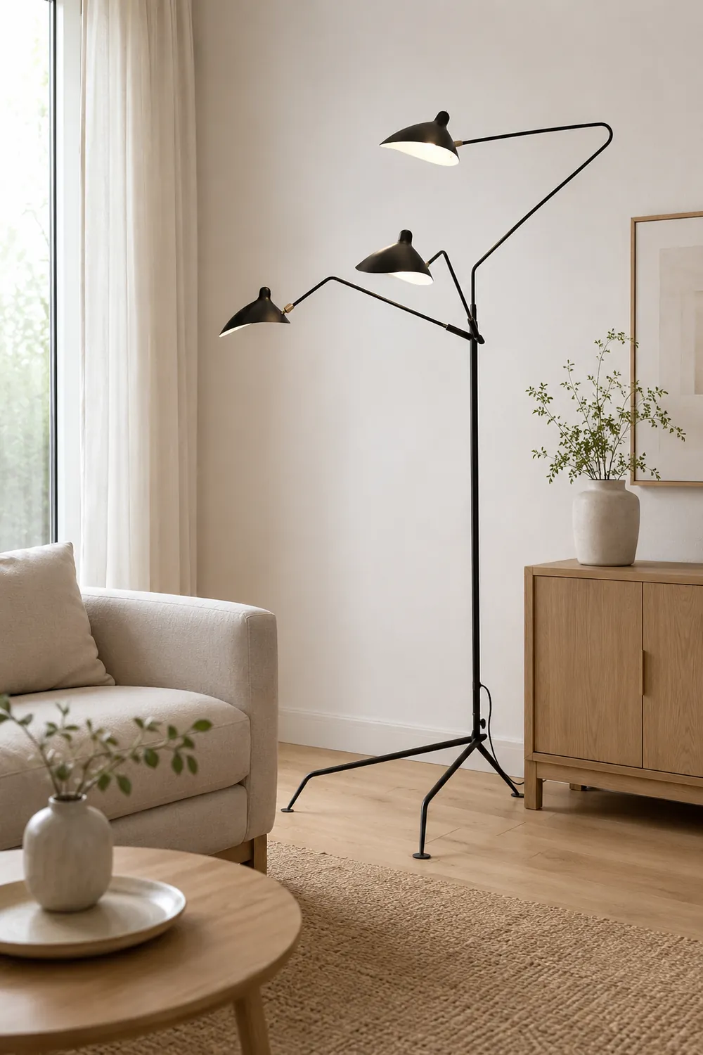 Schmitt Industrial Floor Lamp, 1/3 Heads - Lumpaz
