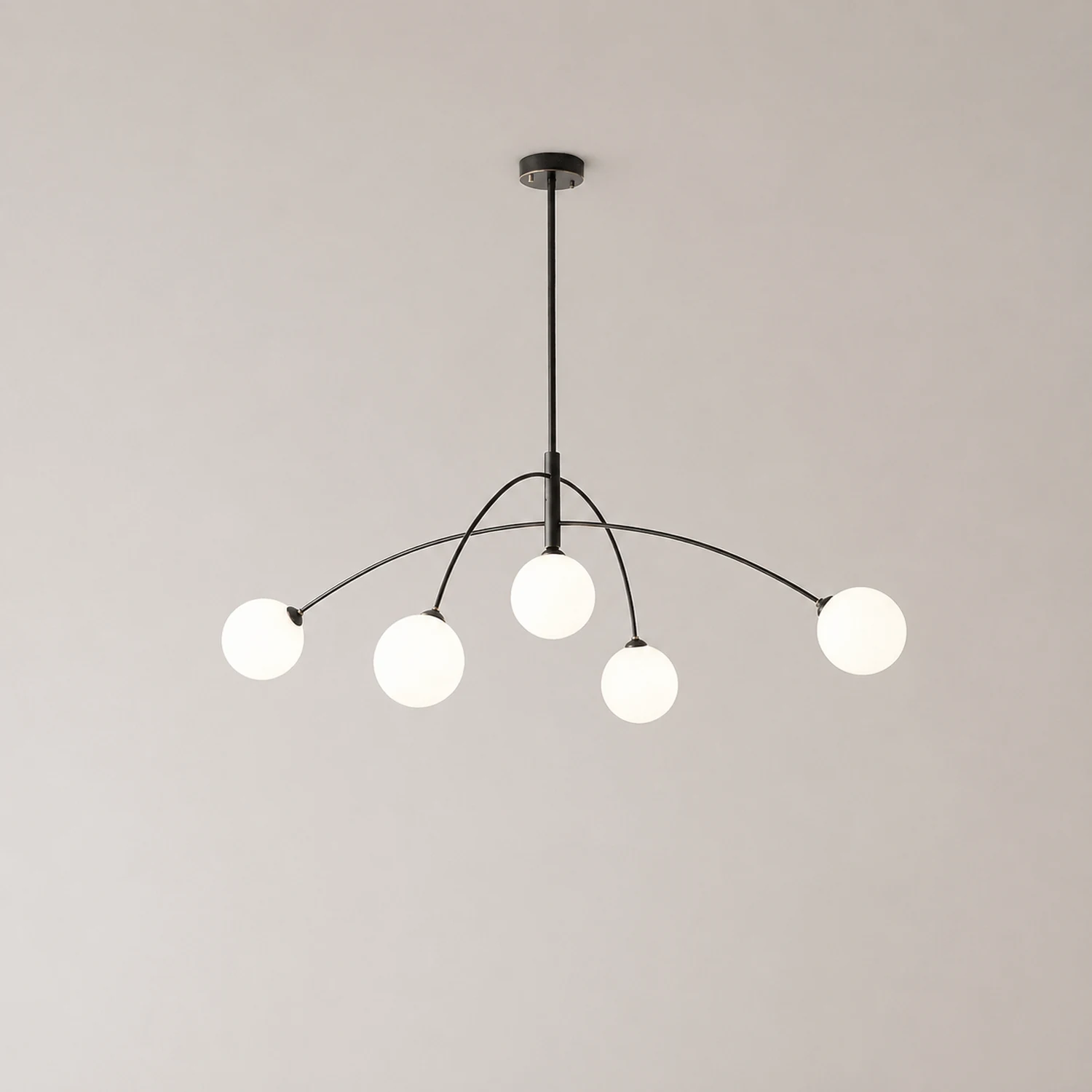 Valentina Pendant Light Globe Modern, Metal/Glass, Black/Gold, Bedroom - Lumpaz