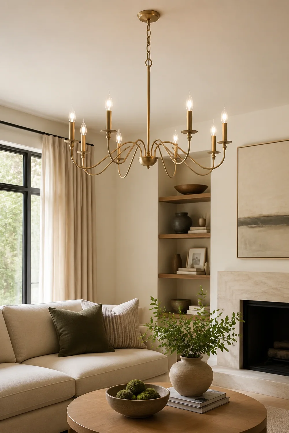 Silva Retro Vintage Candle Metal Chandelier, Black/Gold - Lumpaz
