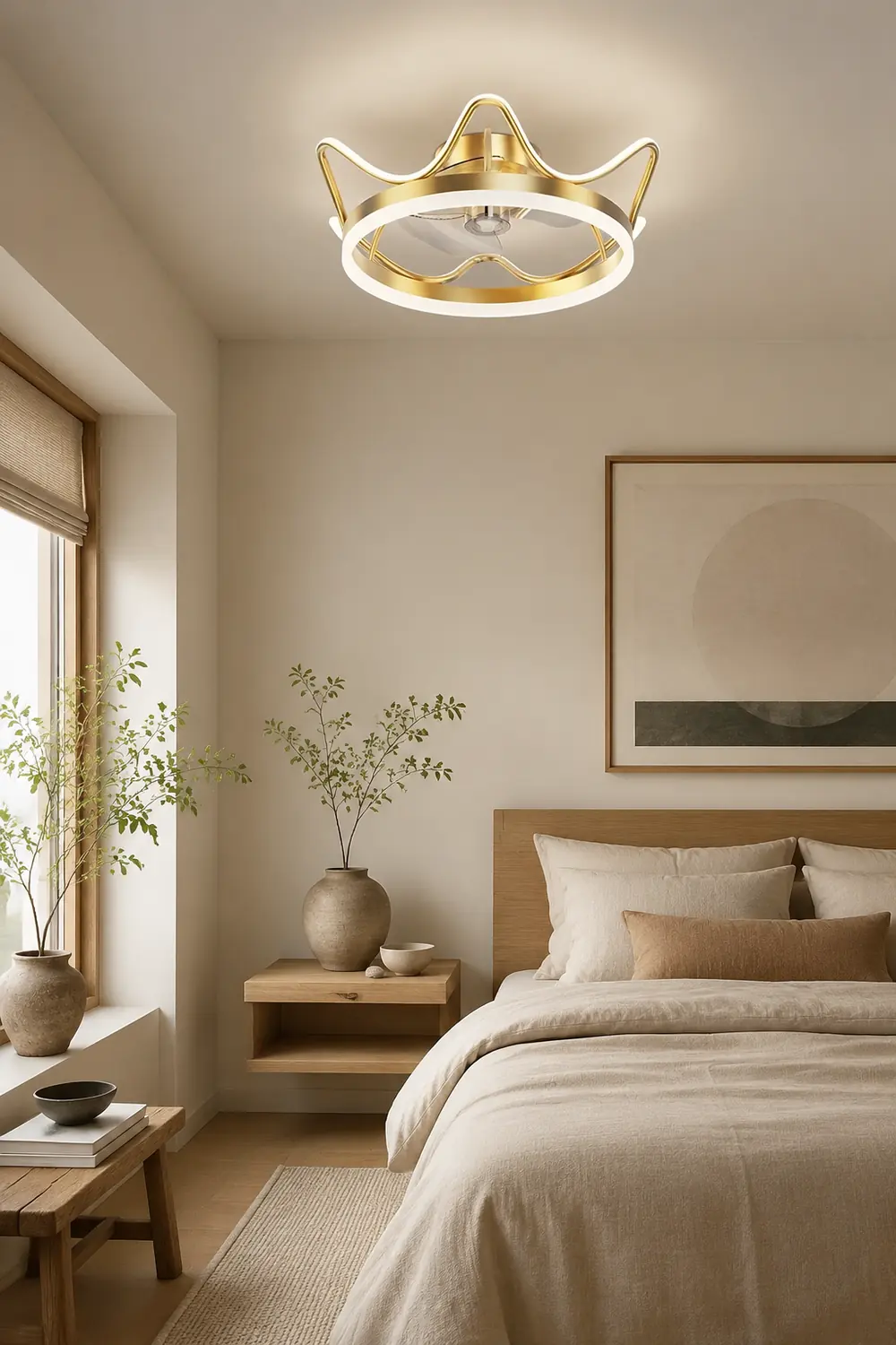 Kirsten 3/7-Blade Ceiling Fan with Light, 2 Style, DIA 20" - Lumpaz