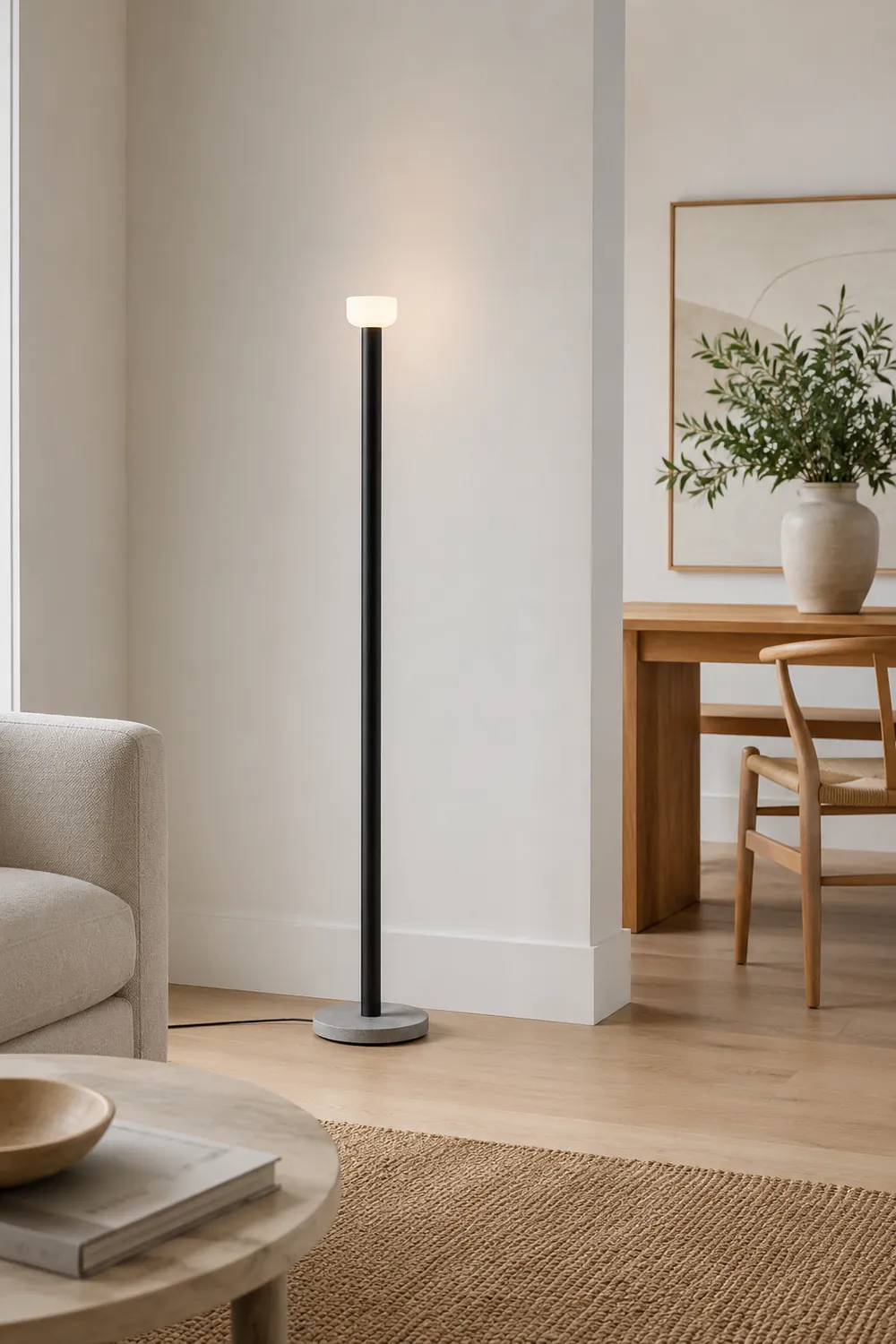 Avi Floor Lamp Nordic/Minimalist Metal, Black/White/Red/Yellow, Dining Room - Lumpaz
