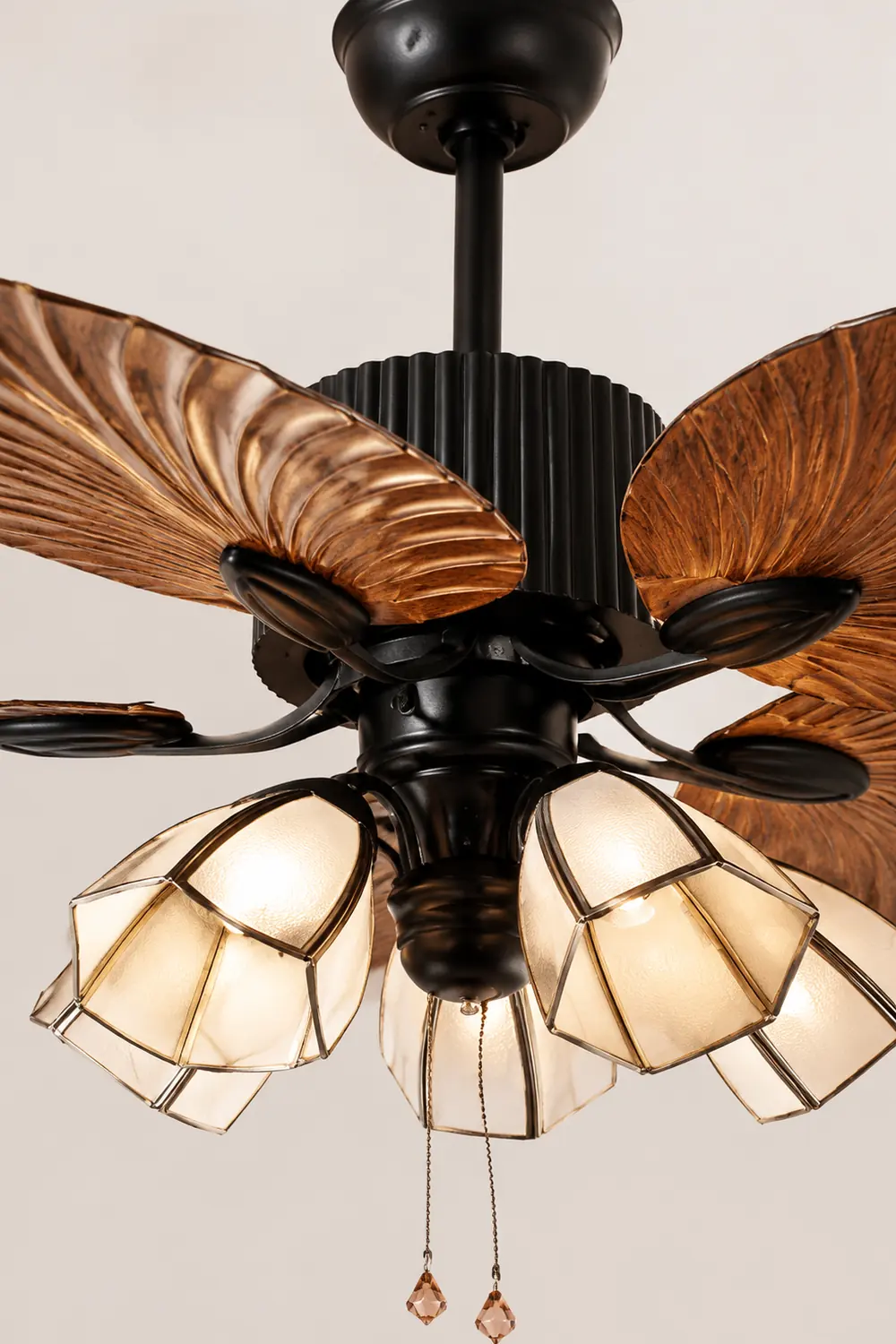 Bella 5-Blade Rustic DC Ceiling Fan with Light, Summer, 52'' - Lumpaz
