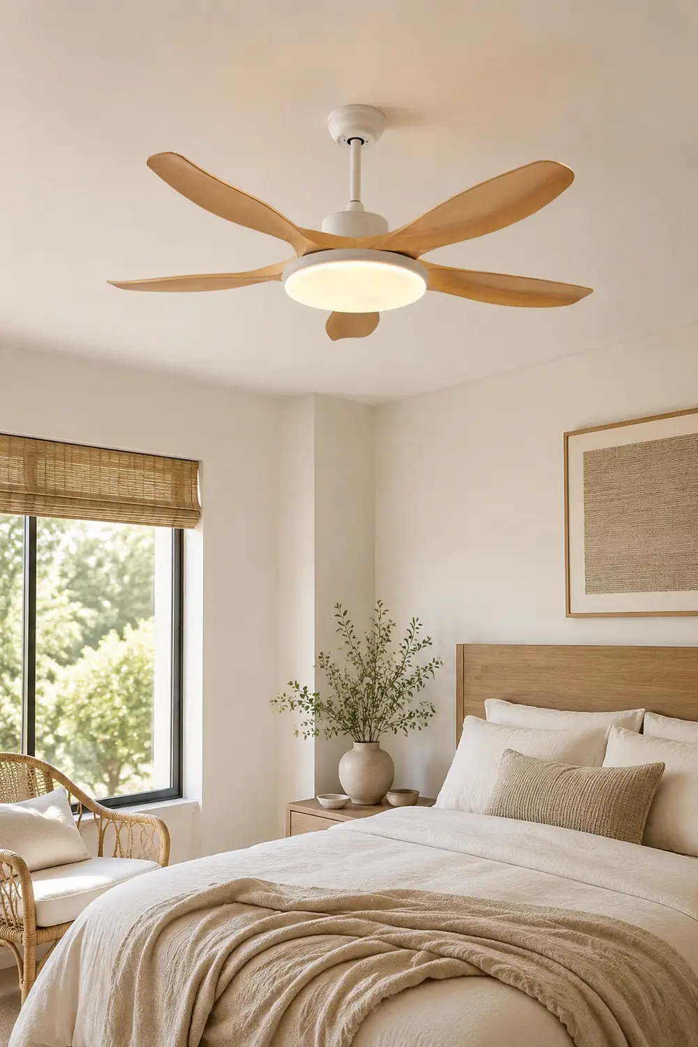 Ozawa 5-Blade Wood DC Ceiling Fan with Light, Summer, 47.2''/51.2''/59.1'' - Lumpaz