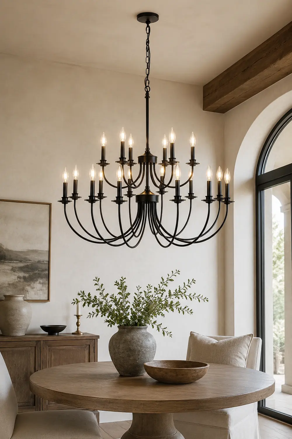 Silva LED Chandelier Black Metal Bedroom Living Room Ding Room - Lumpaz
