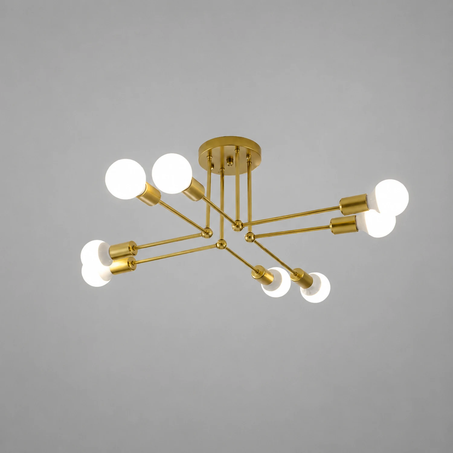 Valentina Flush Mount Ceiling Lights Linear Industrial, Metal/Glass, Bedroom - Lumpaz