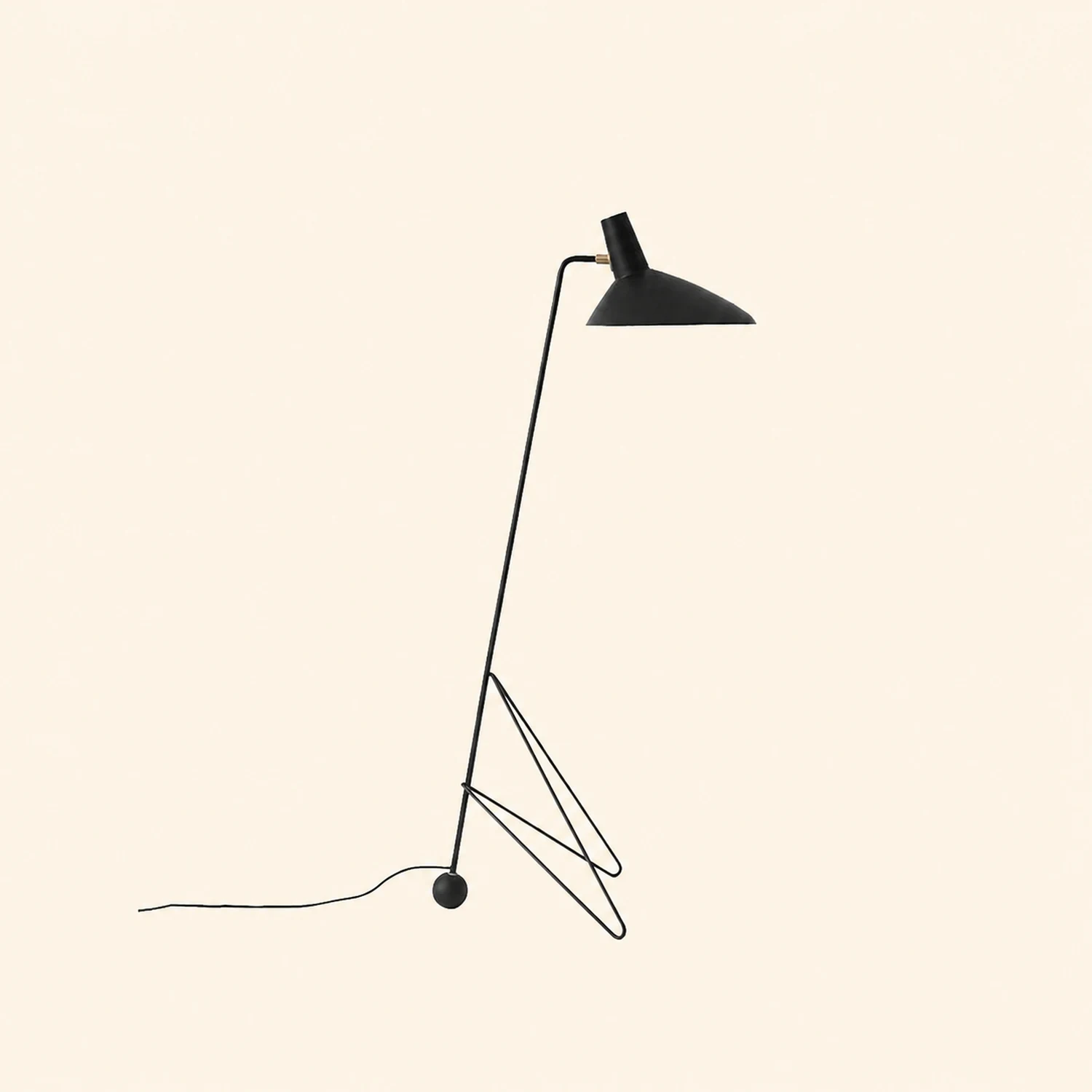 Salgado Modern Minimalist Geometric Tripod Metal Floor Lamp, Black - Lumpaz