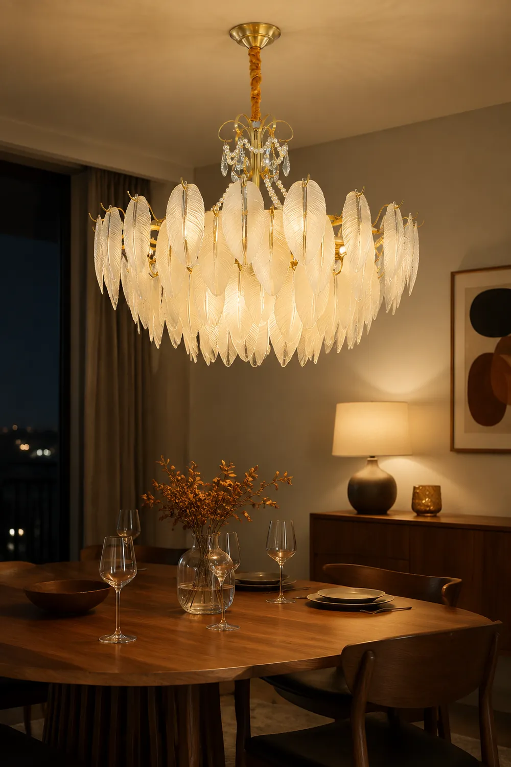 Kirsten Elegant Pearl/Glass/Metal Chandelier, White - Lumpaz