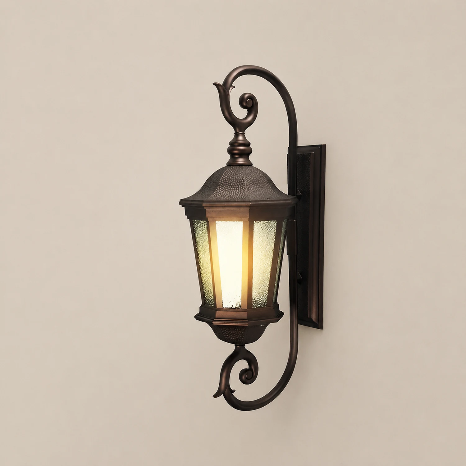 Waterproof Retro Aluminum Glass Shade European Style Outdoor Wall Lights - Lumpaz