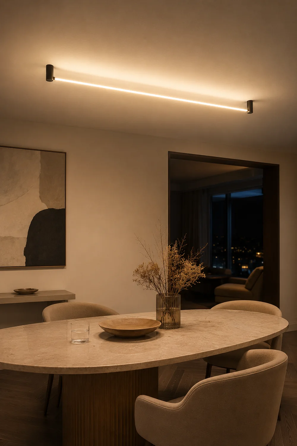 Edge Minimalist Flush Mount Ceiling LighMetal/Acrylic Hallway - Lumpaz