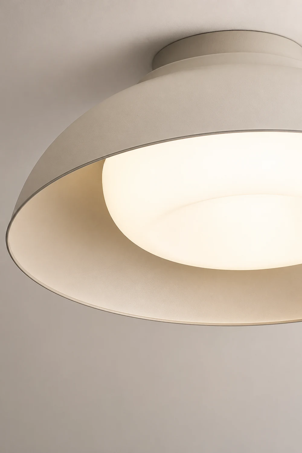 Carins Nordic Bowl Acrylic Flush Mount Ceiling Light, White - Lumpaz
