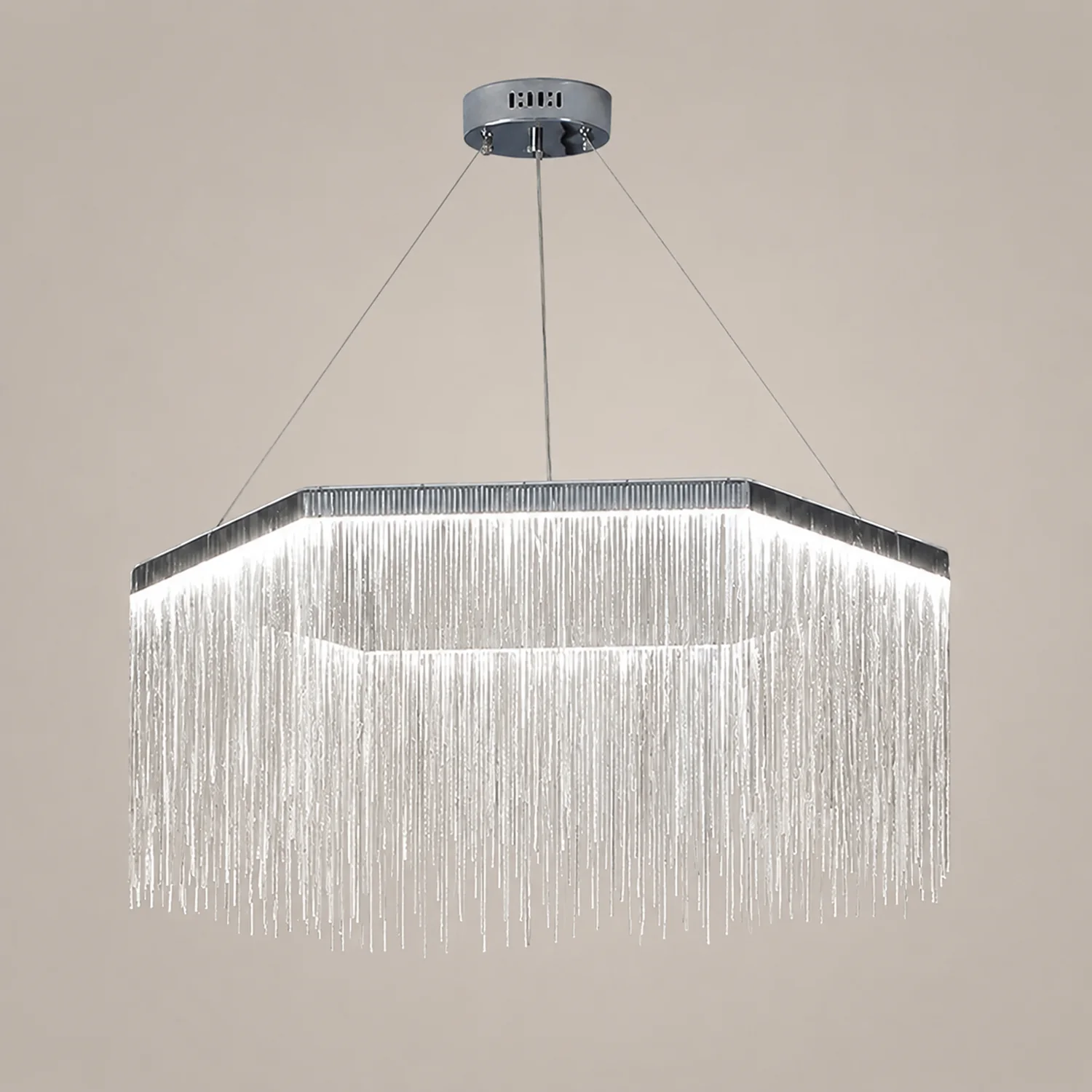 Colon Pendant Light Tassel Luxury, Chain Metal, Gold/Silver, Living Room - Lumpaz