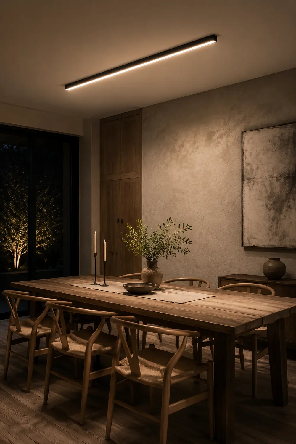 Edge Modern LED Linear Black Metal Flush Mount Ceiling Light - Lumpaz