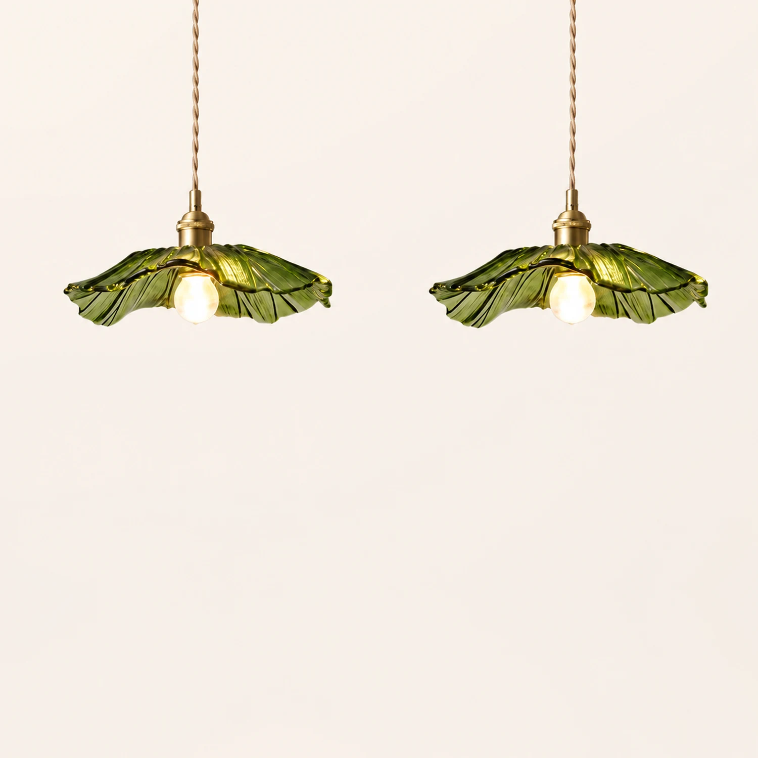 Carins Art Deco Flower Glass Flush Mount Ceiling Light Clear/Green - Lumpaz