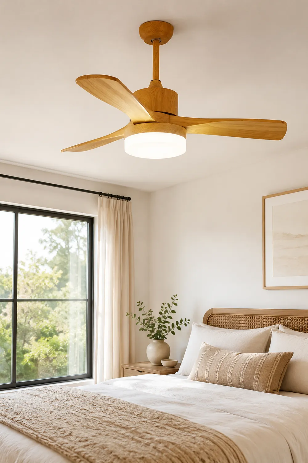 Ozawa 3-Blade Ceiling Fan with Light, Wooden, 2 Color, 43'' - Lumpaz