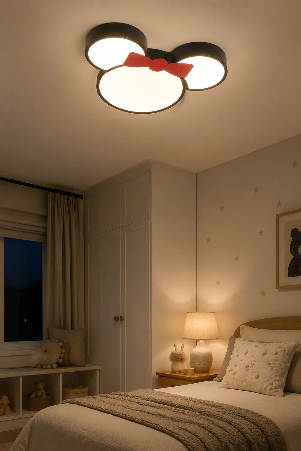 Freja Cartoon Mouse Flush Mount Ceiling Light, 2 Style - Lumpaz