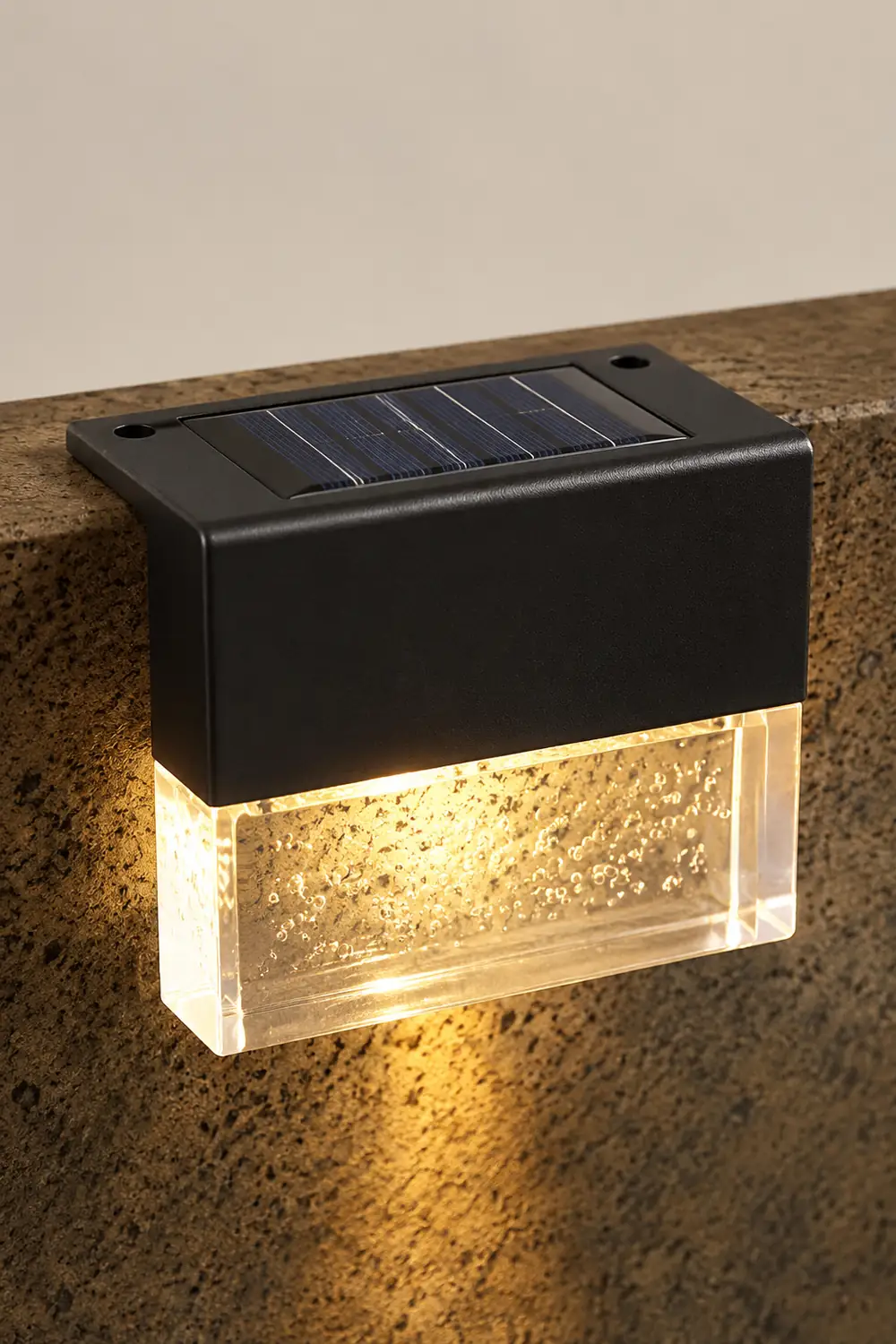 2PCS Solar Sunset Fence Lights RGB LED Outdoor Acrylic Bubbles Step Deck Light - Lumpaz