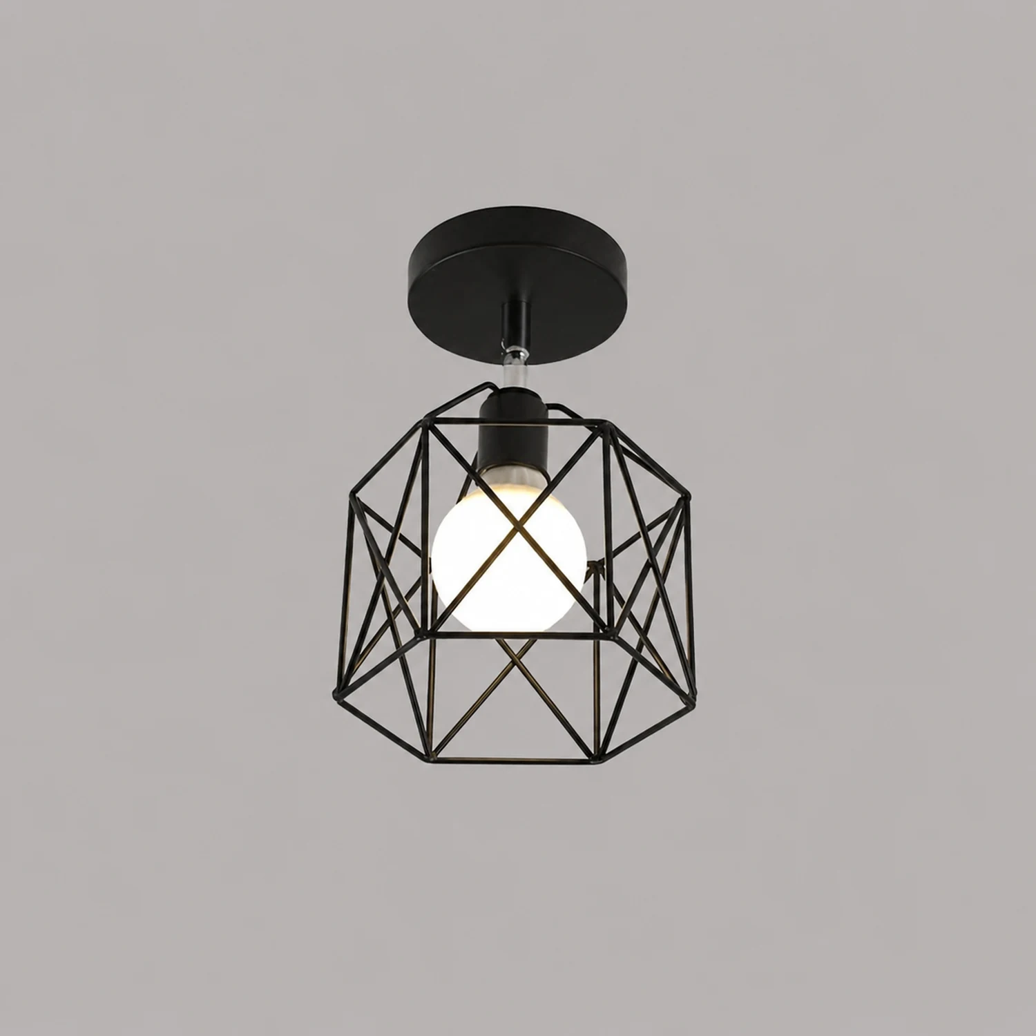 Herbert Modern Nordic Metal LED Flush Mount Ceiling Light, Black/White - Lumpaz