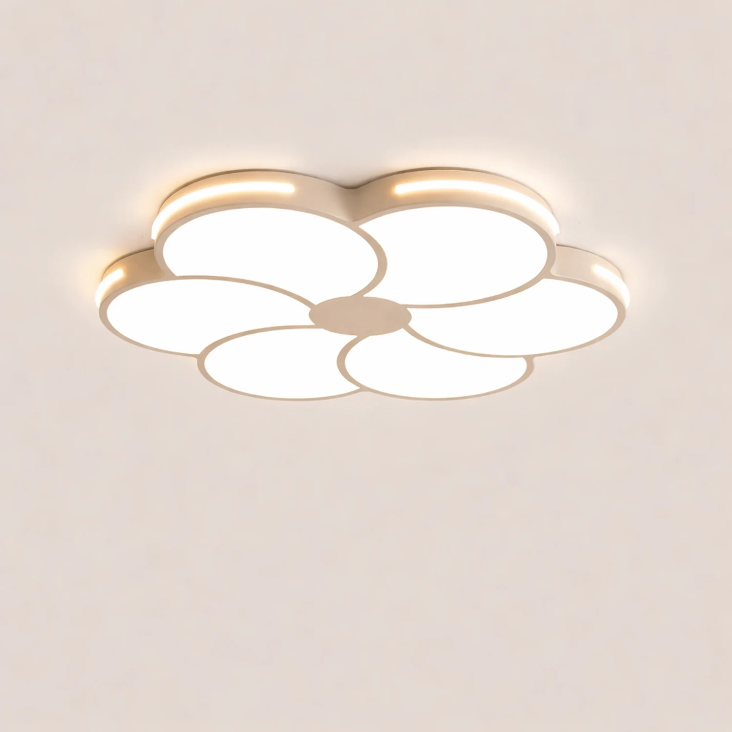 Hana Modern Flower Metal/Acrylic Flush Mount Ceiling Light, White - Lumpaz