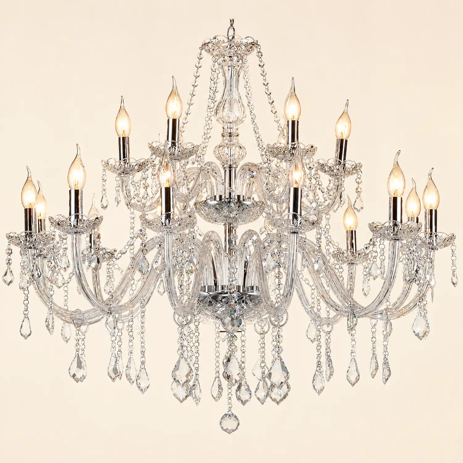 Silva Luxury Candlestick Crystal Chandelier, Clear - Lumpaz